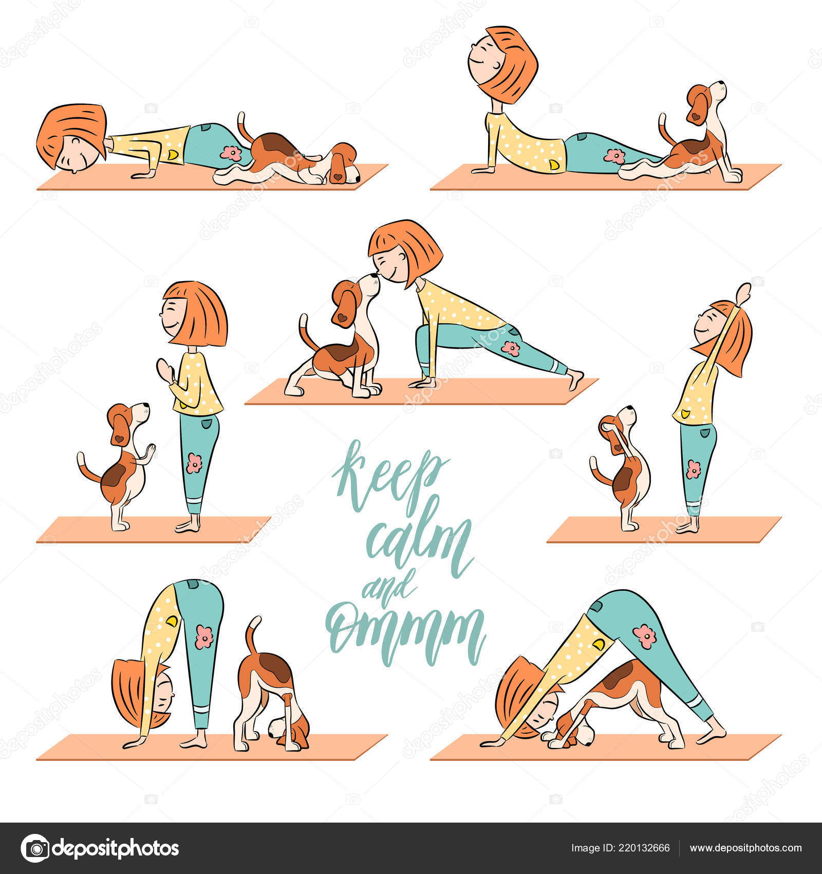 Cartoon Funny Dog Beagle Girl Doing Yoga Position Surya Namaskara Stock  Vector Image by © #220132666