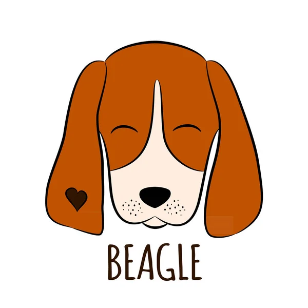 Image Drôle Visage Chien Dessin Animé Logo Beagle Illustration Vectorielle — Image vectorielle