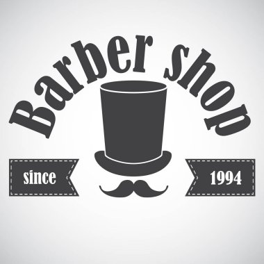 Vintage kuaför dükkanı amblemi, etiket, rozet, logo. Vektör çizim