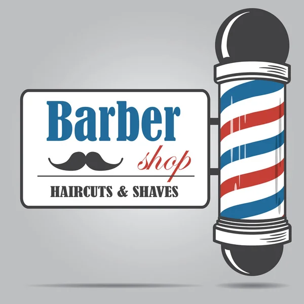 Vara Barbeiro Vidro Vintage Moda Antiga Com Barber Sign Ilustração — Vetor de Stock