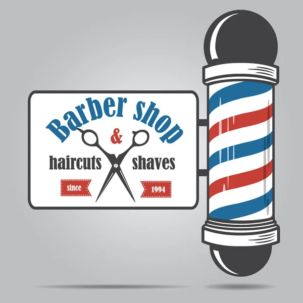 Vara Barbeiro Vidro Vintage Moda Antiga Com Barber Sign Ilustração — Vetor de Stock