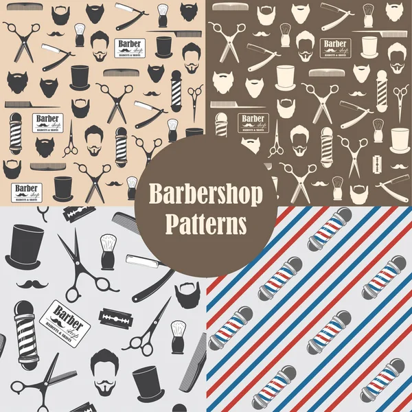 Barber Shop Vintage Wzór Tapeta Dekoracyjna Druku Wzór Tła Ilustracja — Wektor stockowy