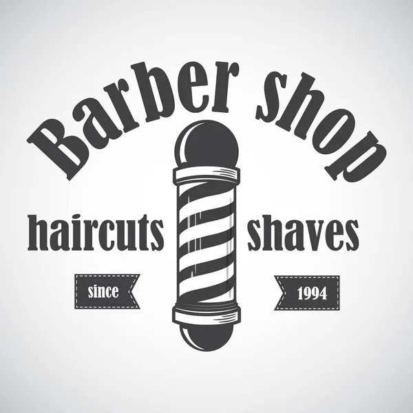 Ouderwets Vintage Barber Shop Paal Embleem Label Badge Embleem Vectorillustratie — Stockvector