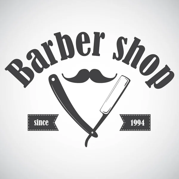 Vintage Barber Shop Godło Etykieta Odznaka Logo Ilustracja Wektorowa — Wektor stockowy