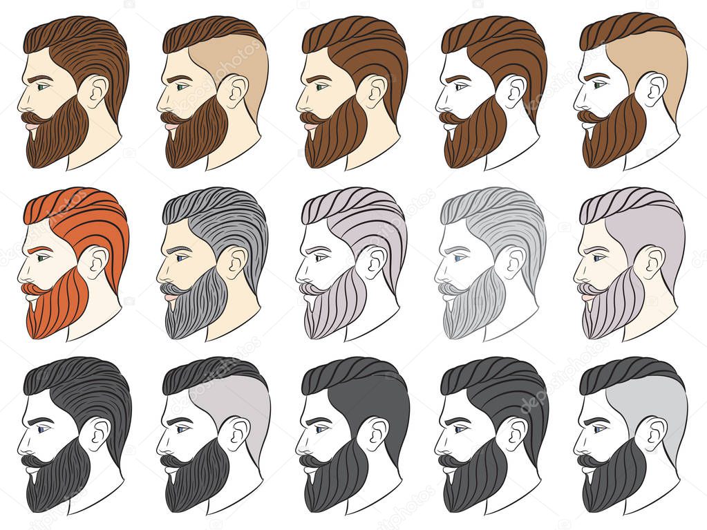 Man with beard, hipster. Vector illustration