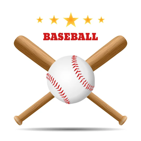 Baseball and baseball bat isolated on white background. Vector illustration.