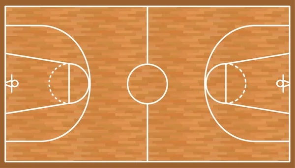 Basquetebol Fundo Quadra Madeira Campo Parquet Ilustração Vetorial —  Vetores de Stock