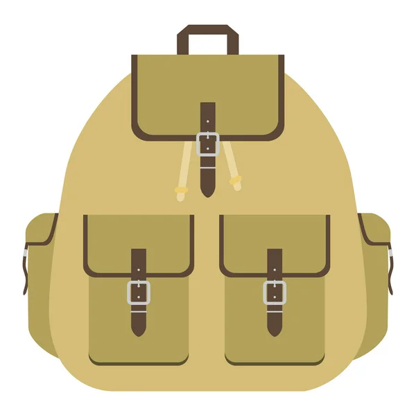 Retro Campingrucksack Touristenrucksack Logo Flache Designvektorillustration — Stockvektor