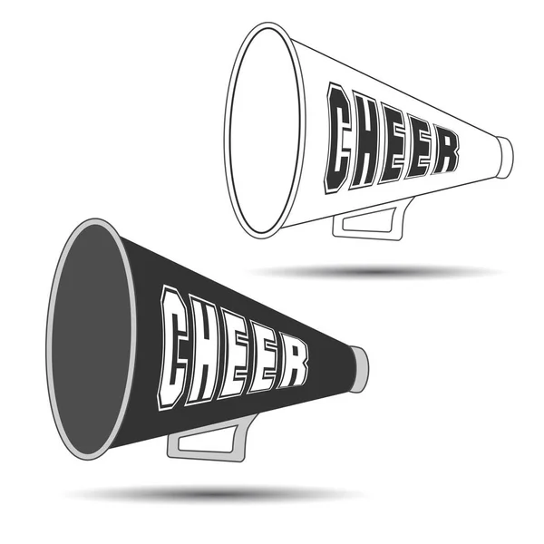 Megaphone Cheer Usato Dalle Cheerleader Con Parola Cheer Loro Illustrazione — Vettoriale Stock