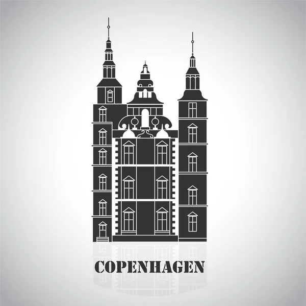 Castello Rosenborg Simbolo Copenaghen Danimarca Illustrazione Vettoriale Icona Agenzia Viaggi — Vettoriale Stock