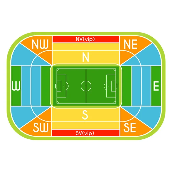 Schéma Stade Football Avec Zone Illustration Vectorielle — Image vectorielle