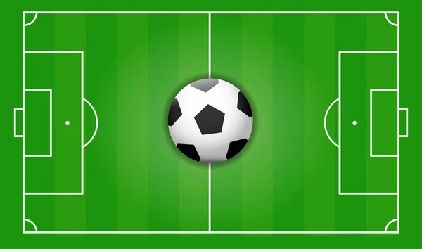 Balle Foot Sur Terrain Illustration Vectorielle Football — Image vectorielle
