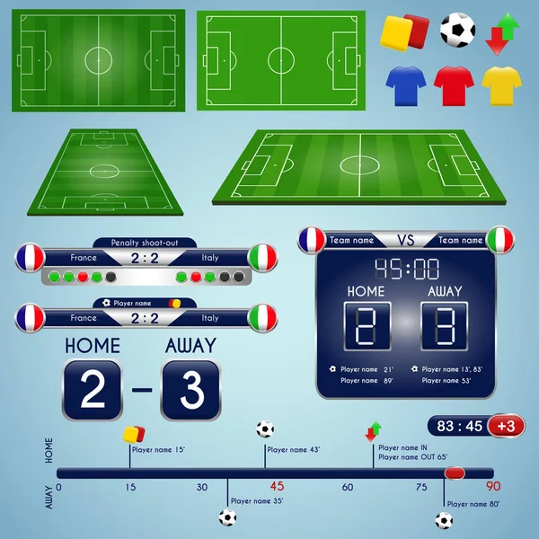 Programme Diffusion Graphique Pour Sport Modèle Statistiques Match Football Éléments — Image vectorielle