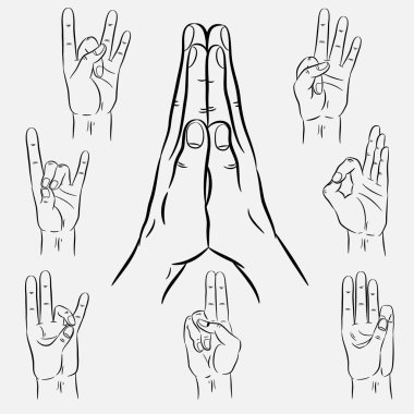 Vektör mudras el 