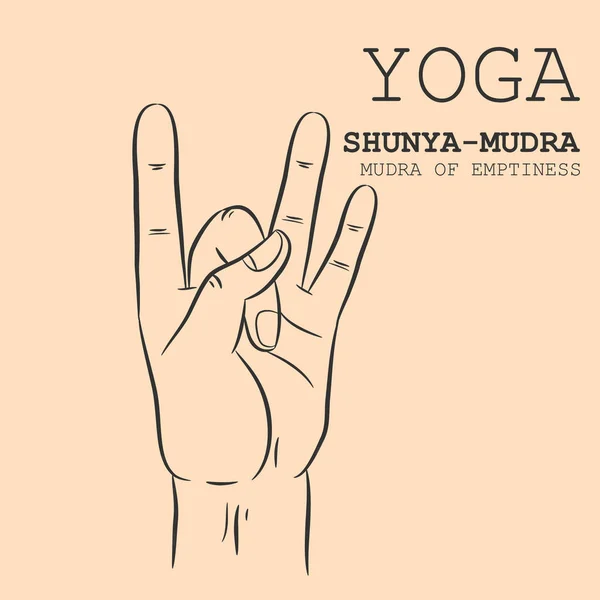 Mudra에 Shunya Mudra입니다 일러스트 — 스톡 벡터