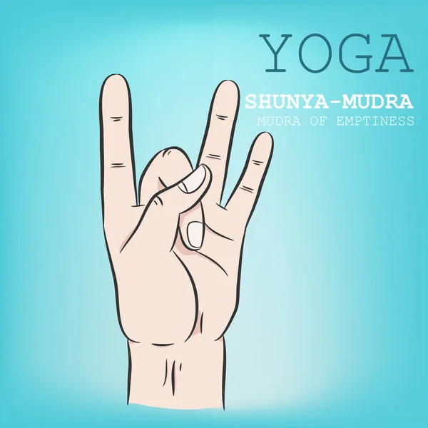 Mano Yoga Mudra Shjalá Mudra Ilustración Vectorial — Vector de stock