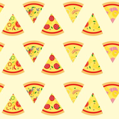 Pizza dilimi seamless modeli. Arka plan vektör çizim.