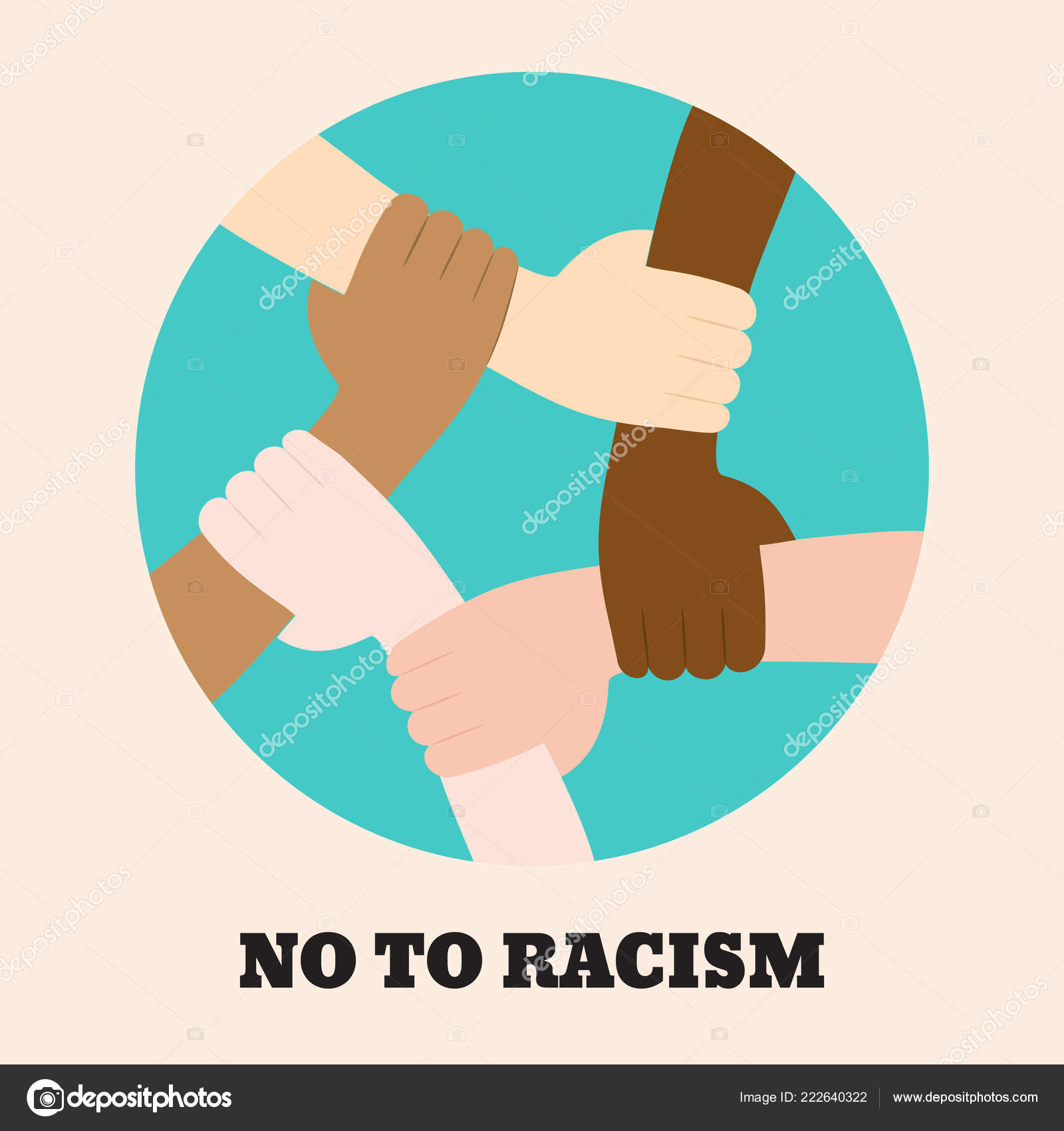 Detener Racismo Icono Cartel Motivacional Contra Racismo Discriminación  Muchas Manos Vector de stock #222640322 de ©yanabolbot.gmail.com, image size:1600x1700