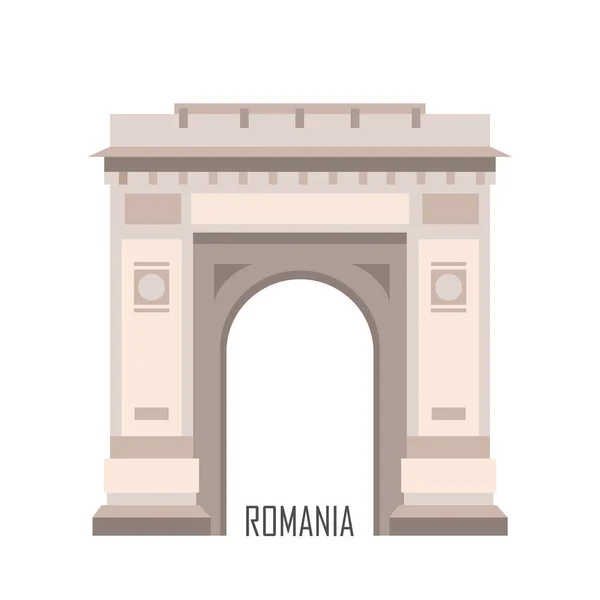 Triumphal Arch Bucharest Romania Historic Architecture Romania Landmark Travel Sightseeing — Stock Vector