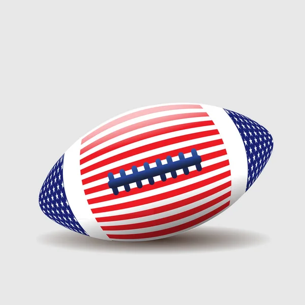 Ballon Football Américain Avec Drapeau Des États Unis Isolé Icône — Image vectorielle