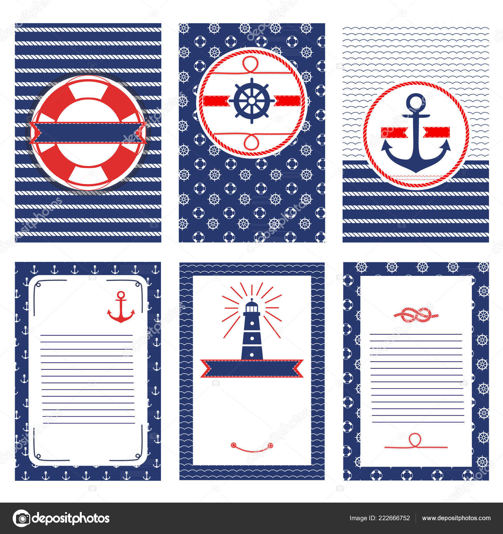 Set Nautical Marine Banners Flyers Templates Design Elements Sea With Nautical Banner Template
