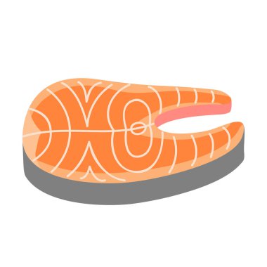 Somon suşi yemek menüsü için biftek. Vektör çizim