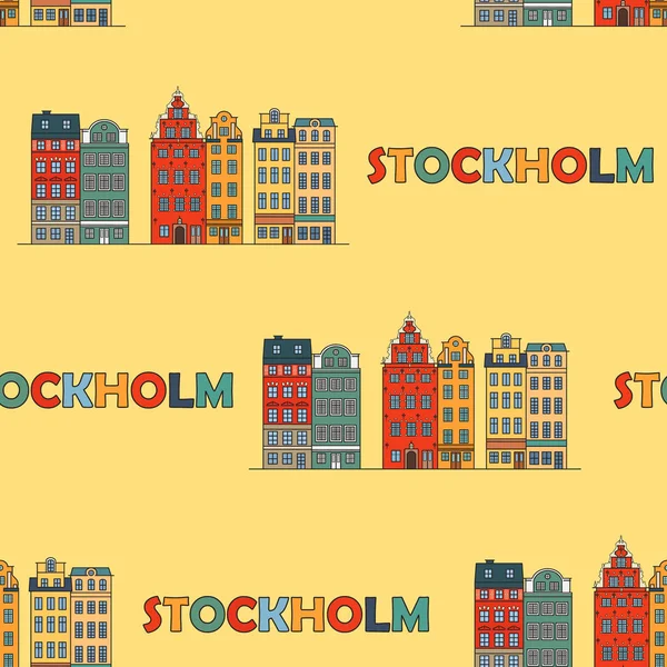 Stockholm Sömlösa Mönster Vektorillustration — Stock vektor