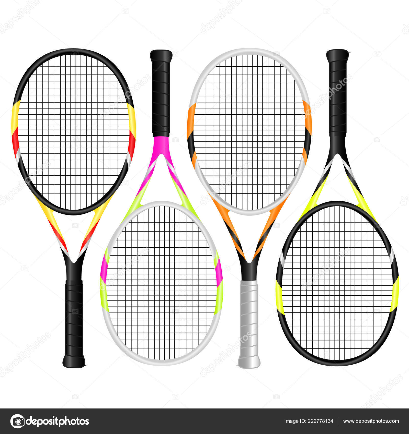 Tennis Rackets Colors Vector Illustration Stock Vector Image by ...