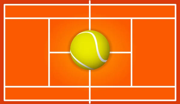 Tennisplatz Mit Ball Sporthintergrund Vektorillustration — Stockvektor