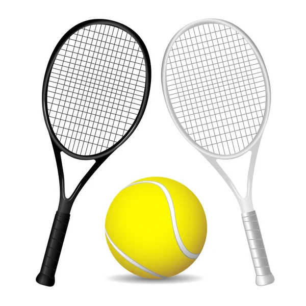 Tennisschläger Und Ball Vektorillustration — Stockvektor