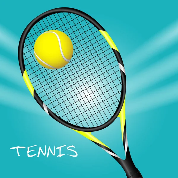 Tennisball Mit Schläger Sporthintergrund Vektorillustration — Stockvektor