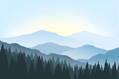 Vector Background with Mountains  clipart