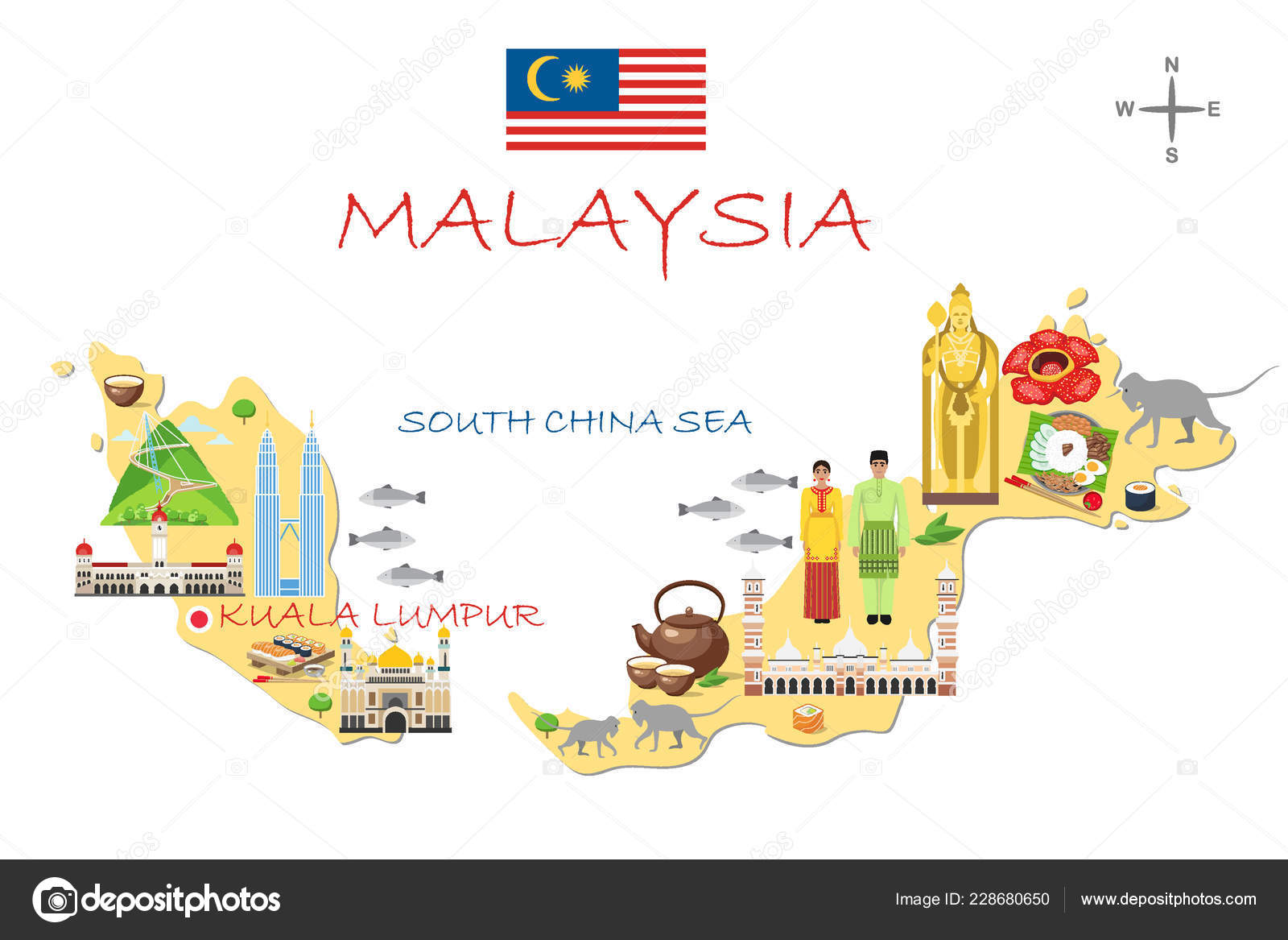 Malaysia Map With Tourist Attractions