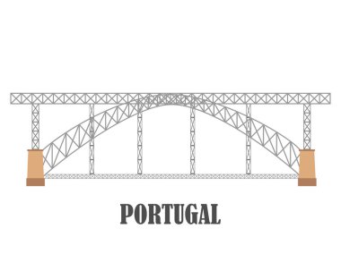 Ben köprü, Dom Luis Porto. Portekiz Simgesel Yapı seyahat istemediğinizinereden. Vektör çizim