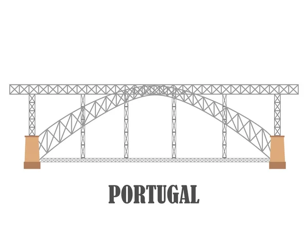 Ponte Dom Luis Porto Portugal Marco Colecção Viagens Ilustração Vetorial — Vetor de Stock