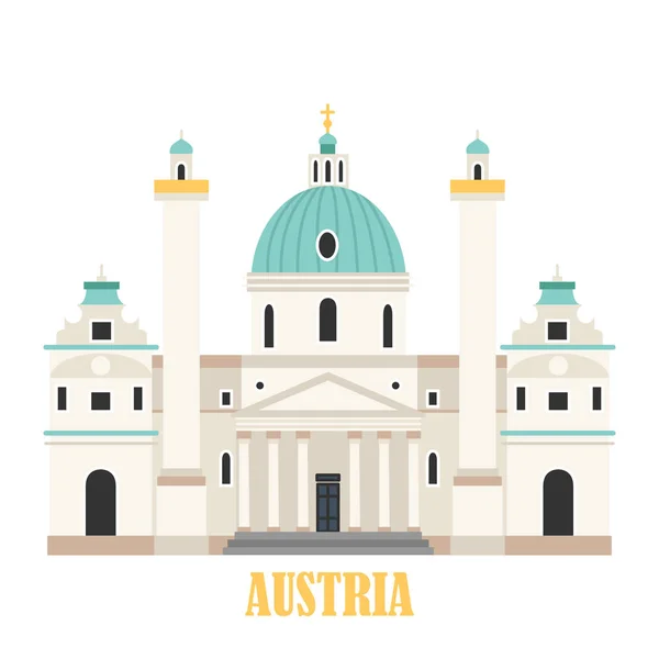 Karlskirche. St Charles Church in Vienna — ストックベクタ