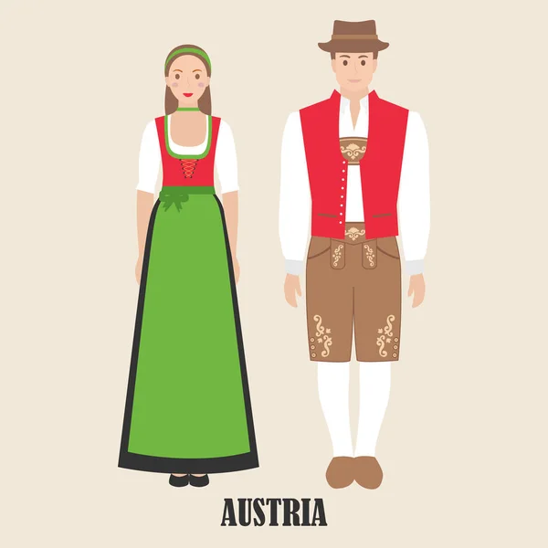 stock vector Austrians in national dress