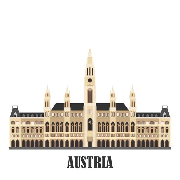 Városháza Bécsben, Ausztria — Stock Vector