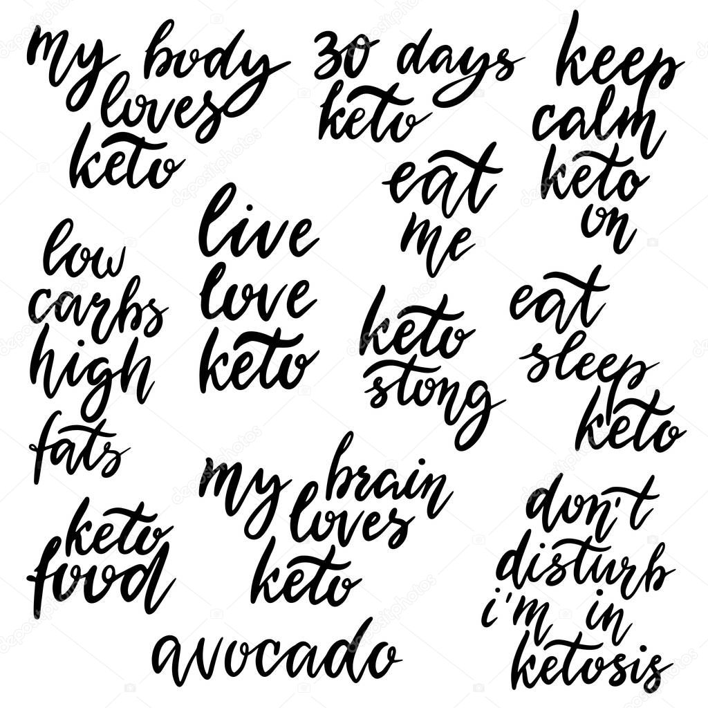 Keto lettering inscription phrases