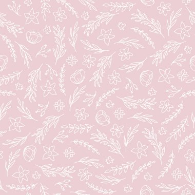 Dekoratif elemanları ile Doodle düğün dikişsiz desen