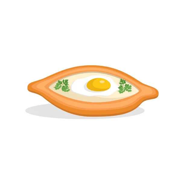 Traditional ajarian and georgian dish - khachapuri — Stock Vector