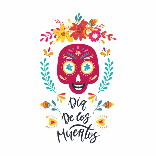 Dia de Los Muertos, ημέρα των νεκρών, μεξικάνικο πανό διακοπών, αυτοκίνητο — Διανυσματικό Αρχείο