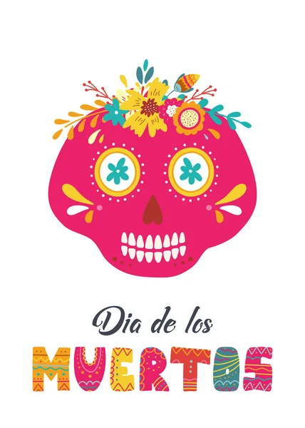Δία ντε Λος Muertos, Μεξικάνικη ημέρα των νεκρών. Ευχετήρια κάρτα με — Διανυσματικό Αρχείο