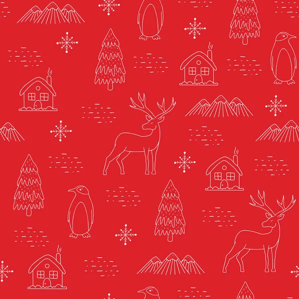 Patrón simple clásico de Navidad sin costuras — Archivo Imágenes Vectoriales