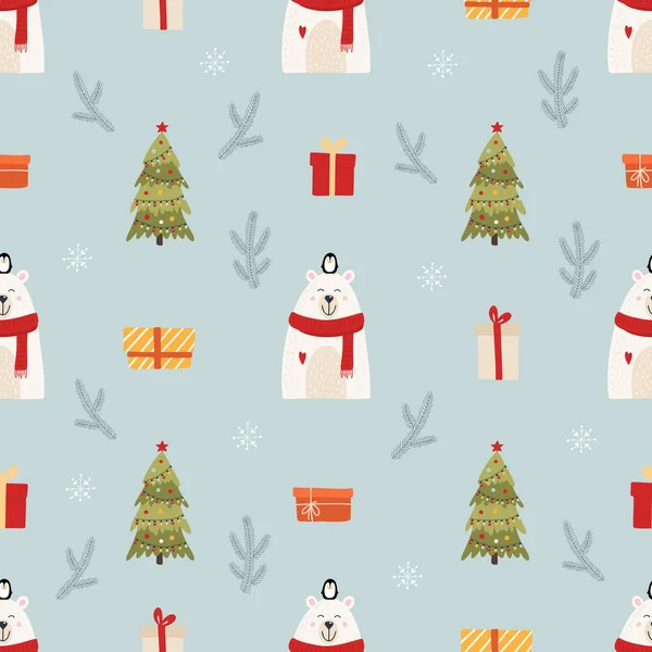 Christmas seamless pattern for background — Stock Vector