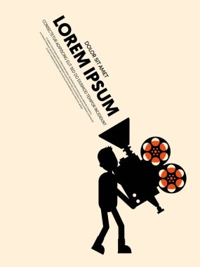 Film ve film modern retro VINTAGE poster şablon arka plan