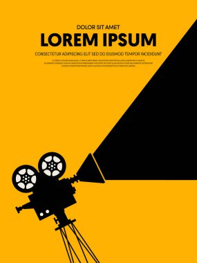 Film ve film modern retro VINTAGE poster şablon arka plan