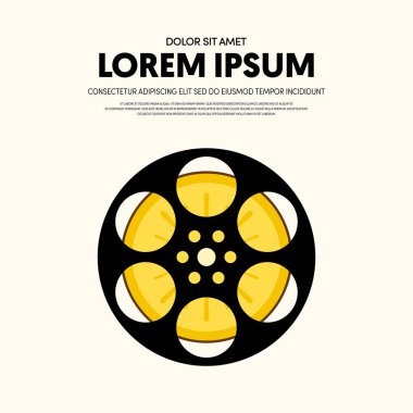 Film ve film modern retro VINTAGE poster arka plan. Tasarım öğesi şablonu kullanılan zemin, broşür, kitapçık, yayın, vektör çizim için