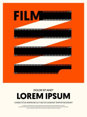 Film ve film modern retro VINTAGE poster arka plan