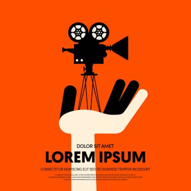 Film ve film modern retro VINTAGE poster arka plan. Tasarım öğesi şablonu kullanılan zemin, broşür, kitapçık, yayın, vektör çizim için